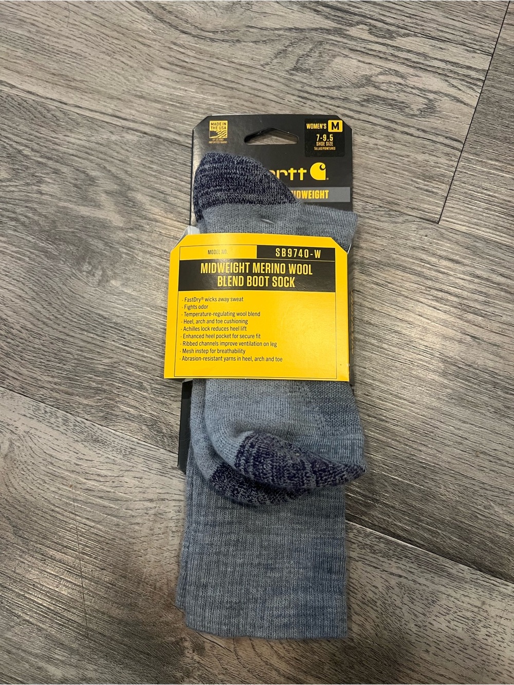 Carhartt Grey Midweight Merino Wool Blend Boot Socks Women’s Medium 7-9.5 shoes